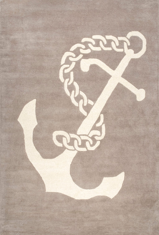 Nautical Anchor Area Rug in Beige Color