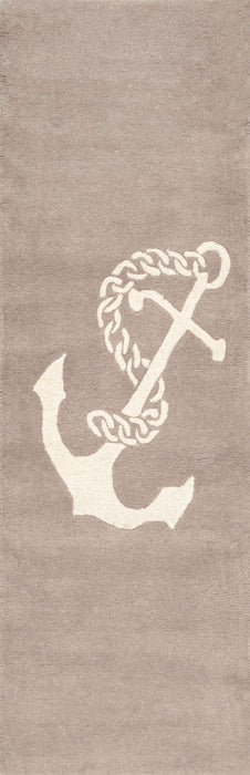 Nautical Anchor Area Rug in Beige for Home Decor