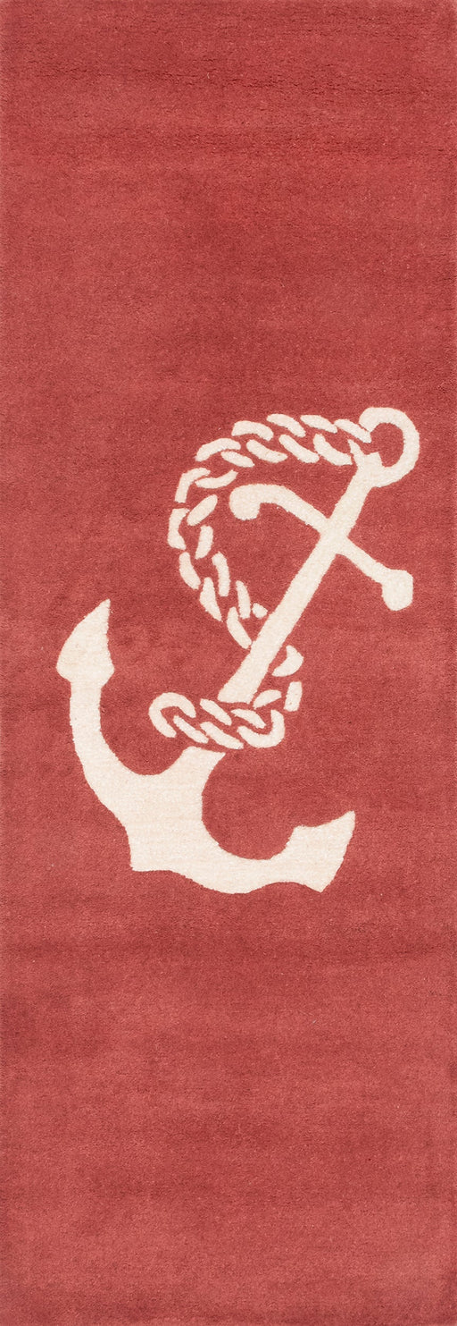 Nautical Anchor Area Rug in Rust Color