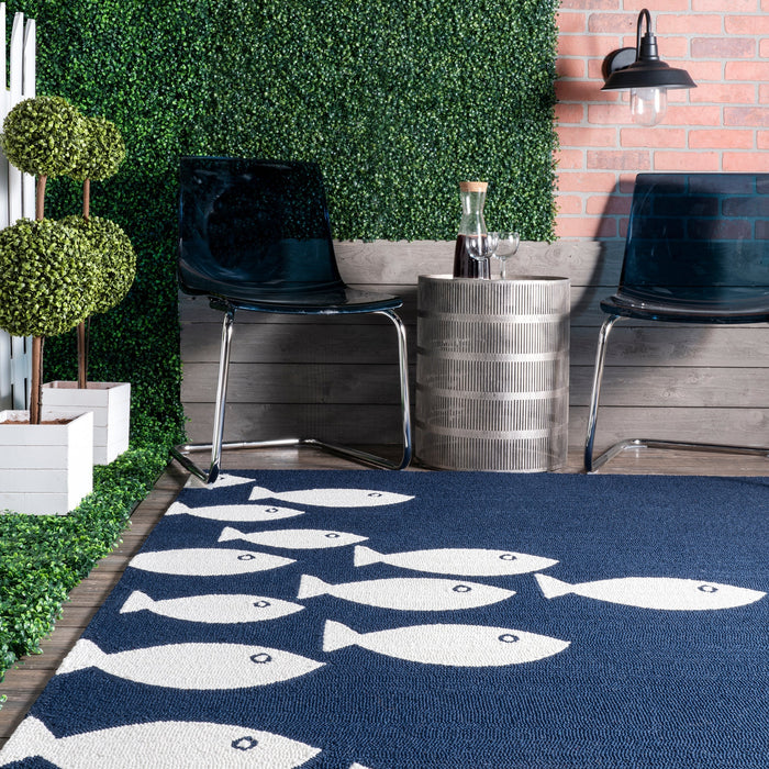 Nautical Fish Area Rug for Indoor and Outdoor Use