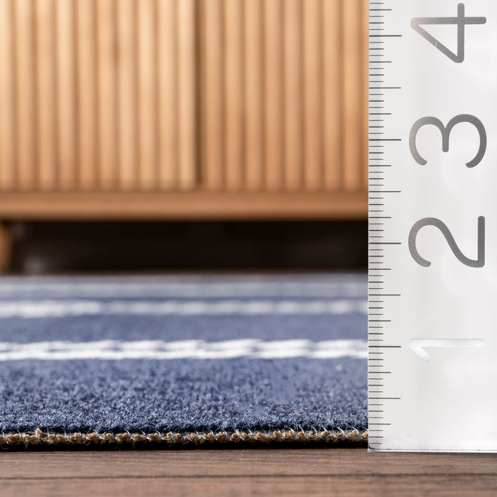 Nautical Indoor Outdoor Area Rug Navy 120x180 cm