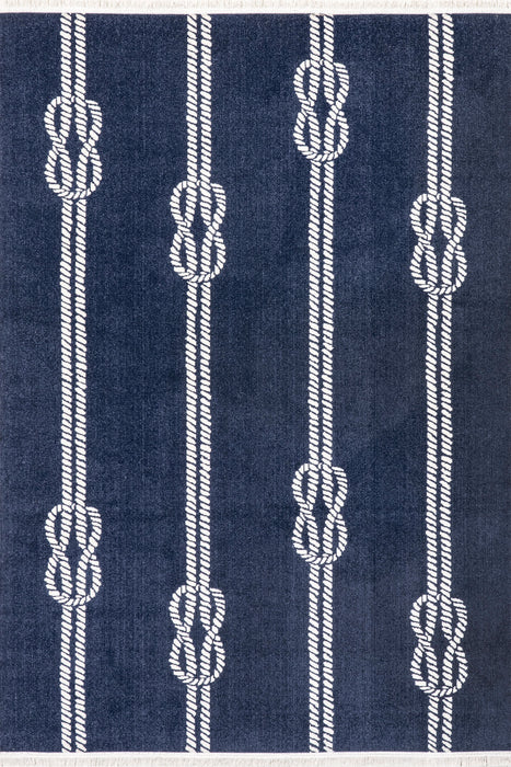 Nautical Indoor Outdoor Area Rug Navy 120x180 cm