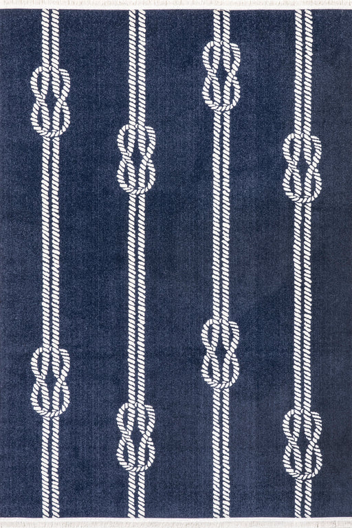 Nautical Indoor Outdoor Area Rug Navy 120x180 cm