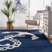 Nautical Themed Anchor Area Rug Navy Color