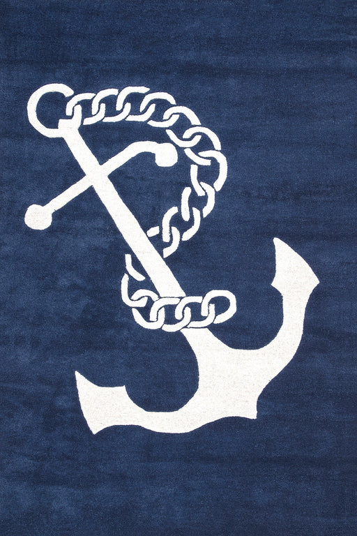 Nautical Themed Anchor Area Rug Navy Color