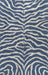 Navy Blue Wool Zebra Print Area Rug 120x180 cm