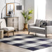 Navy Buffalo Plaid Area Rug for Elegant Home Decor