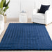 Navy Checkered Washable Plush Cloud Area Rug