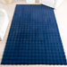 Navy Checkered Washable Plush Cloud Area Rug