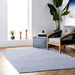 Navy Cotton Geometric Trellis Area Rug 160x230 cm