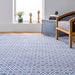 Navy Cotton Geometric Trellis Area Rug 160x230 cm