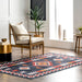 Navy Diamond Pattern Washable Area Rug 160x230 cm