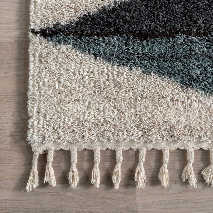 Navy Diamond Tasseled Area Rug 120x180 cm