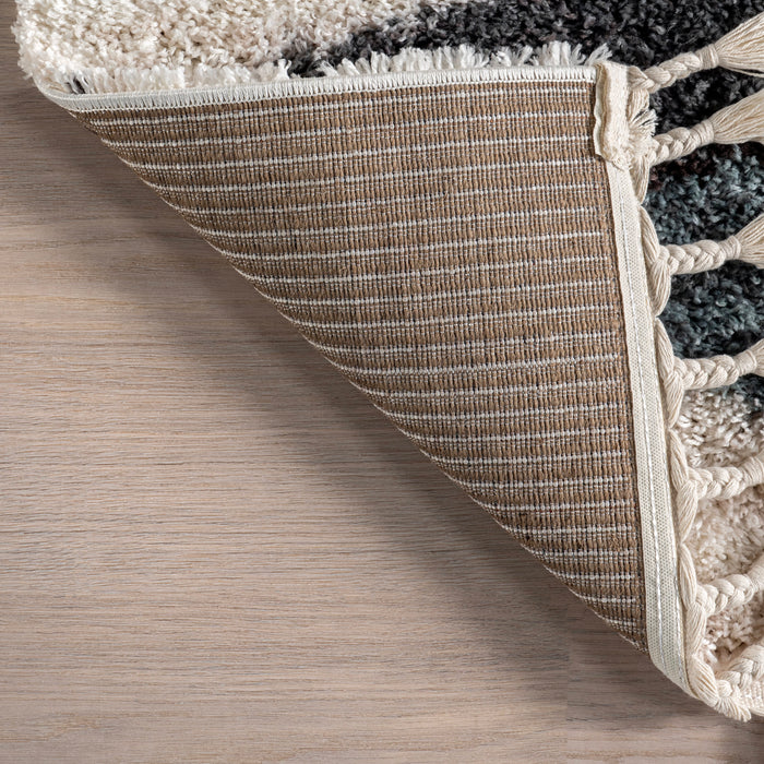 Navy Diamond Tasseled Area Rug 120x180 cm