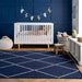Navy Dotted Diamond Trellis Nursery Area Rug 120x160 cm