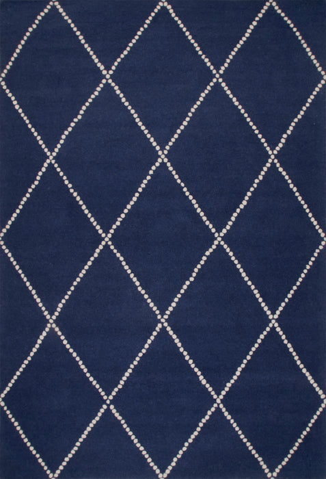 Navy Dotted Diamond Trellis Nursery Area Rug 120x160 cm