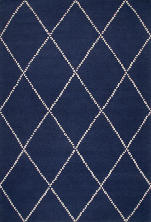 Navy Dotted Diamond Trellis Nursery Area Rug 120x160 cm