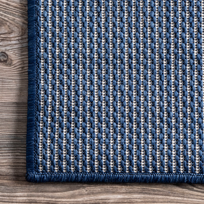 Navy Flatweave Area Rug For Indoor Outdoor Use 150x240 cm