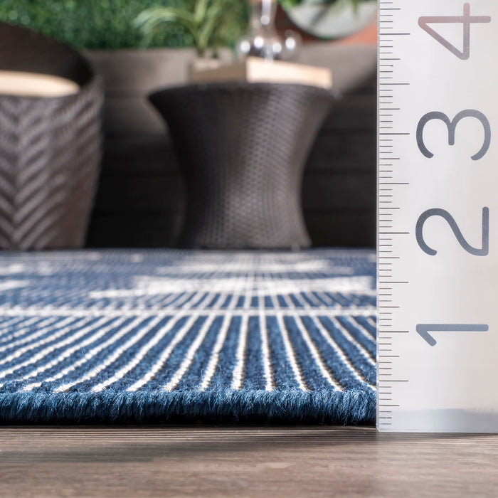 Navy Flatweave Area Rug For Indoor Outdoor Use 150x240 cm