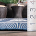 Navy Flatweave Area Rug For Indoor Outdoor Use 150x240 cm