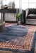 Navy Floral Area Rug for Living Room or Bedroom Decor
