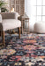 Navy Floral Area Rug for Modern Home Décor