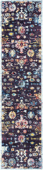 Navy Floral Area Rug for Modern Home Décor