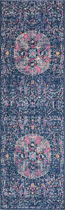 Navy Floral Mandala Area Rug 160x230 cm