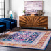 Navy Geometric Area Rug for Living Room 60 cm