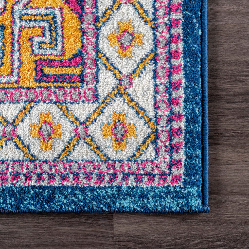 Navy Geometric Area Rug in Various Sizes and Colors