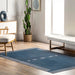 Navy Geometric Washable Area Rug for Home Decor