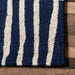Navy Geometric Wool Area Rug 150x240 cm