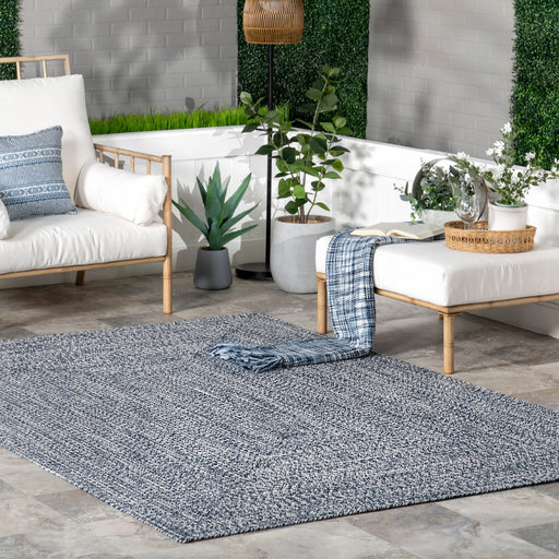 Navy Hand-Braided Rug For Indoor And Outdoor Use
