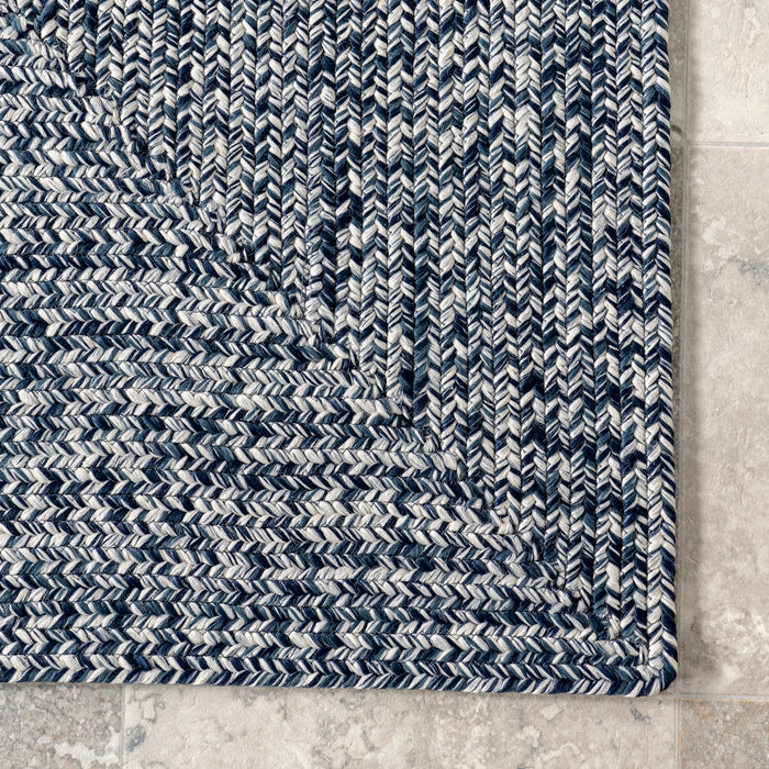 Navy Hand-Braided Rug For Indoor And Outdoor Use