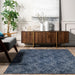 Navy Hazy Solid Machine Washable Area Rug