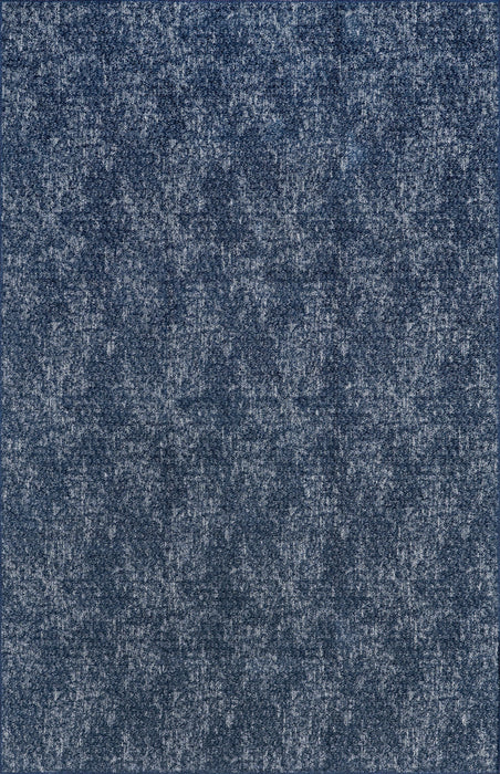 Navy Hazy Solid Machine Washable Area Rug