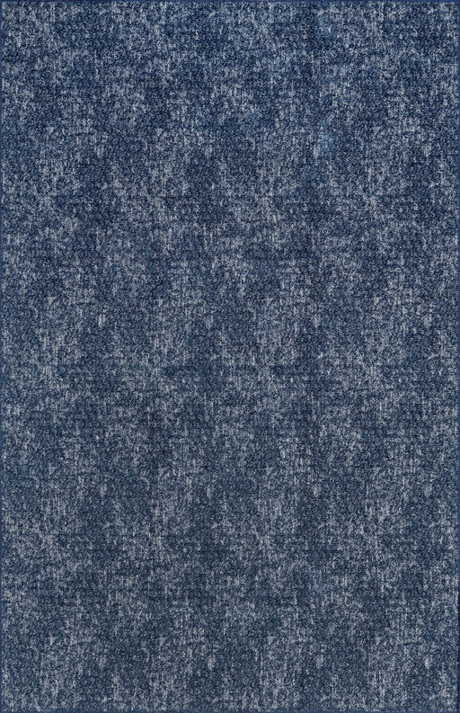 Navy Hazy Solid Machine Washable Area Rug