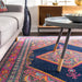 Navy Herati Medallion Area Rug for Home Decor