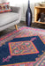 Navy Herati Medallion Area Rug for Home Decor