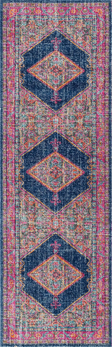 Navy Herati Medallion Area Rug for Stylish Flooring