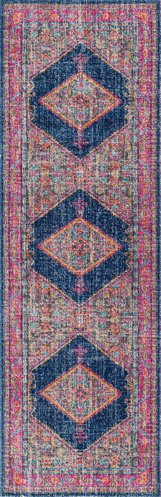 Navy Herati Medallion Area Rug for Stylish Flooring