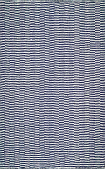 Navy Herringbone Cotton Area Rug 150x240 cm