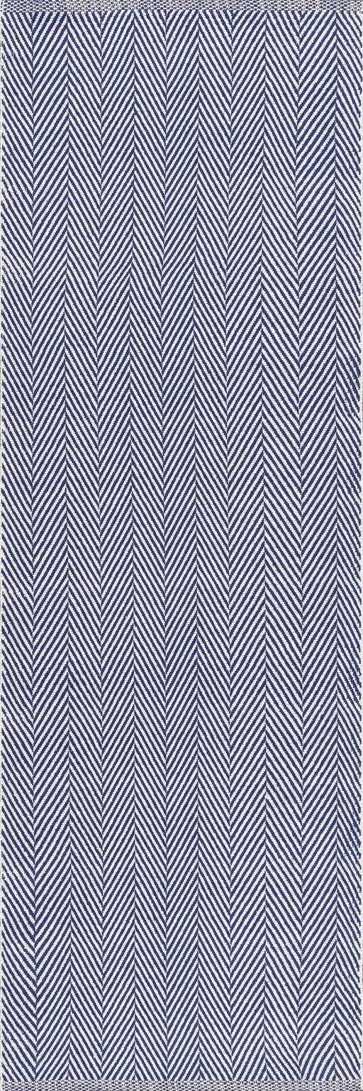 Navy Herringbone Cotton Flatwoven Rug 160x230 cm