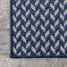 Navy Herringbone Indoor Outdoor Area Rug 120x180 cm