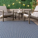 Navy Herringbone Indoor Outdoor Area Rug 120x180 cm