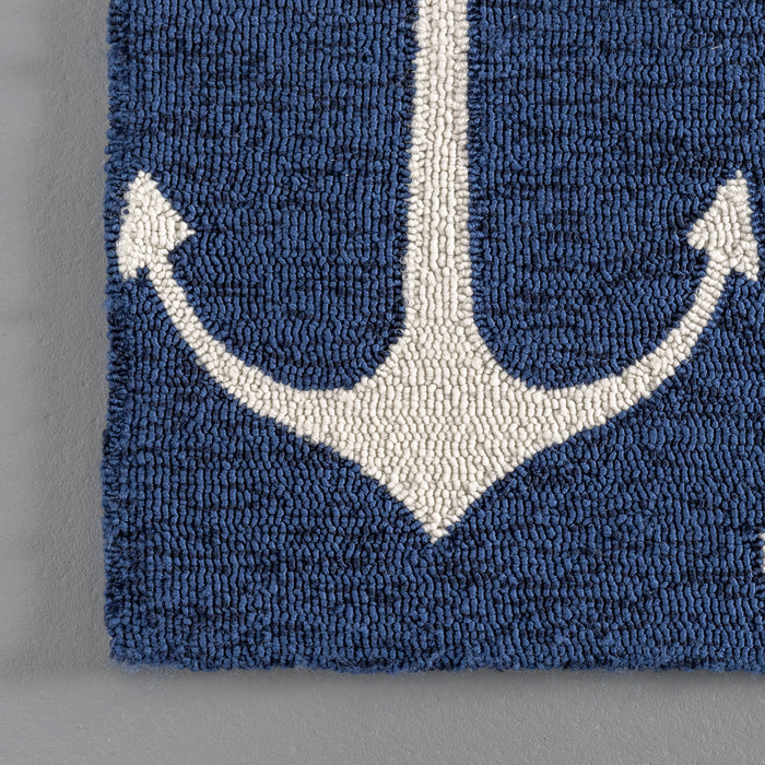 Navy Indoor Outdoor Area Rug Durable Mildew Resistant