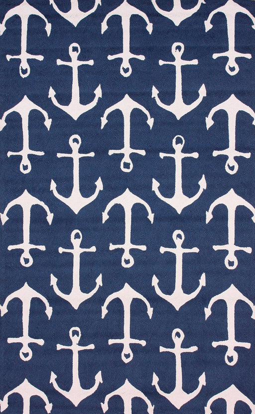 Navy Indoor Outdoor Area Rug Durable Mildew Resistant