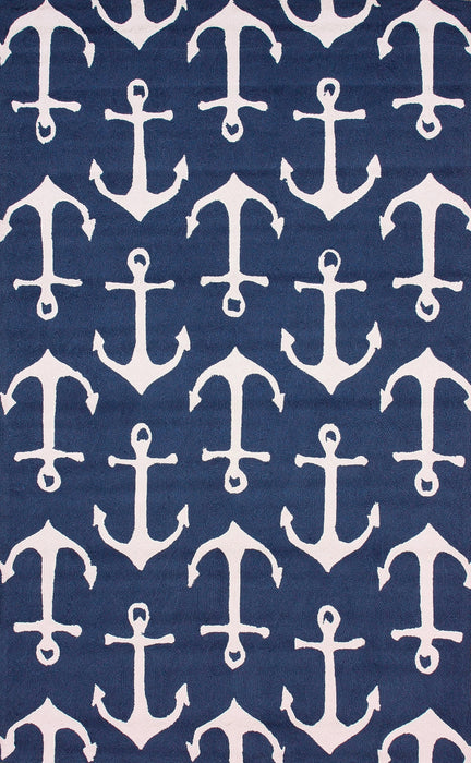 Navy Indoor Outdoor Area Rug For Kitchens And Living Rooms