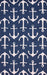 Navy Indoor Outdoor Area Rug For Kitchens And Living Rooms