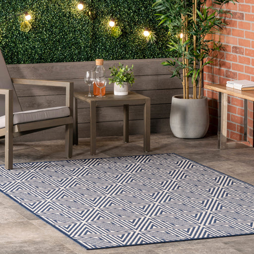 Navy Indoor Outdoor Area Rug For Living Room And Bedroom